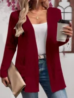 Comfy Fall Cardigan for Women - Casual Front Open Women's Loose Cover Up - Image 3