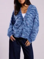 Women's Y2K Drop Shoulder Striped Cardigan - Image 5