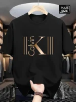 Men's Breathable Sporty Pattern Printed T-shirt - Casual and Fashionable Cotton T-shirt