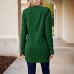 Women Long Sleeve Knitted Cardigan Single Breasted - Image 2