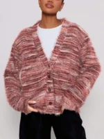 Women's Y2K Drop Shoulder Striped Cardigan - Image 6