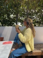 Women's Autumn/Winter Relaxed-Fit Solid-Colour Drop-Shoulder Long-Sleeved - Image 3