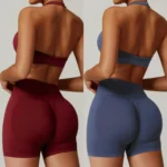 Women's 2-Piece Yoga Suit Seamless Fitness Gym Workout Set - Image 3