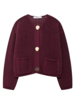 Knitted Cardigans For Women Casual Button Long Sleeve - Lady Cardigans Coat - Image 5