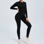 Women Sportwear Yoga Jumpsuit Zip Long Sleeve Back Open Outfit - Image 4