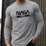 Men's 100% Cotton Loose Comfortable Casual Long Sleeve T-shirt