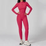 Yoga Bodysuit Long Sleeved Women's Tracksuits - Gym Zipper Jumpsuits - Image 3
