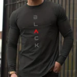 Men's 100% Pure Cotton Loose Fit Comfortable Sports Long Sleeved T-shirt Top - Image 5