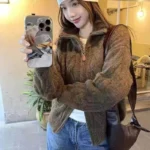 Retro Lazy Atmosphere - Double Zipper Women's Knitted Cardigan - Image 6