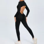 Women Sportwear Yoga Jumpsuit Zip Long Sleeve Back Open Outfit - Image 6