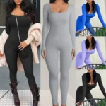 1 Seamless Yoga Jumpsuit Fitness Jumpsuit Tight Fitting Long Sleeved