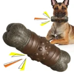 Large Dog Chew Toys Tougher than Real Bones -  Toy Squeaky Solve Boredom Teeth Separation Anxiety